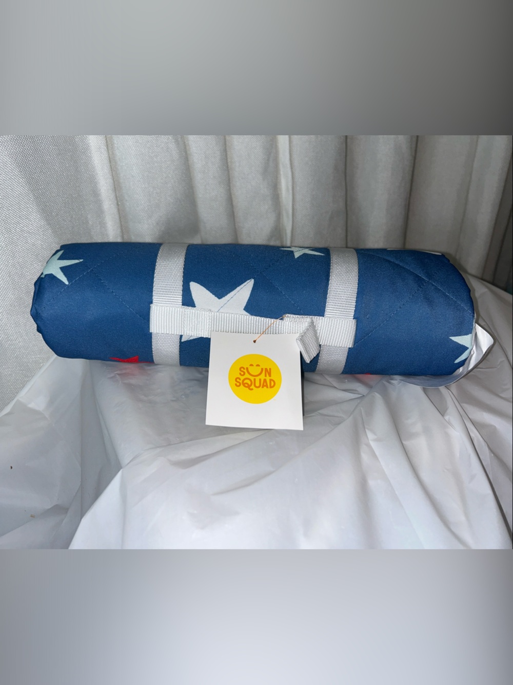 Sun Squad Star Print Blue Rolling Picnic Blanket